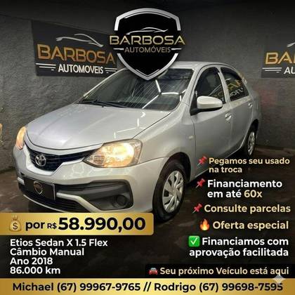TOYOTA ETIOS 1.5 X SEDAN 16V FLEX 4P MANUAL